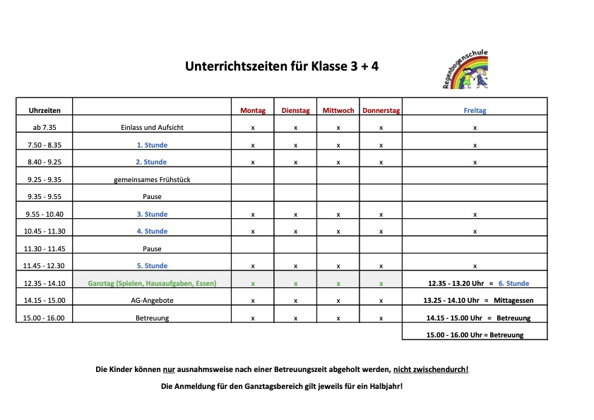 Zeiten Kl. 3+4